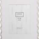 Silver 8x10'' Heavy-Duty Zinc Alloy Photo Frames with Acid Free Mat for 5x7'',Wave Design Silver Picture Frame 8x10'' with Black Velvet Backing,for Desktop and Wall Hanging