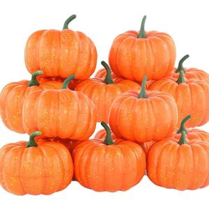 ShellKingdom Artificial Mini Pumpkin for Decoration, Fall Pumpkin for Home/Wedding Thanksgiving/Halloween/Party Decoration 12 PCS (Orange)