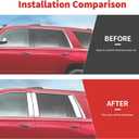 Window Pillar Post Trim B Pillar Molding Cover Trim Fit for 2015-2019 Chevy Suburban/Tahoe/GMC Yukon & for Cadillac Escalade(Chrome)