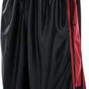 Mens Gym Training Basketball Shorts with Zippered Pockets (Black, XXXL)