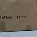Queen Size Floating Bed Frame with LED Lights, Heavy Duty Metal Platform Floating Bed Frame with Charging Station, No Box Spring Needed, Easy Assembly, Noise Free