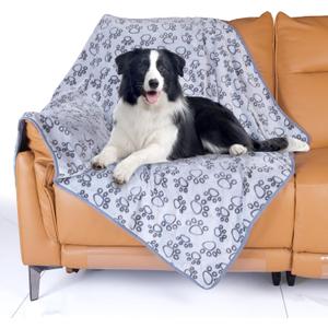 Stuffed Premium Soft Dog Blankets for Large Dogs, Large Cat Blanket Calming Washable for Bed Couch Protection Cover, Dog Essentials for Large Dog, 66 * 82 inches, Grey