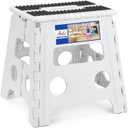 ACKO Folding Step Stool - 13" Height Premium Heavy Duty Step Stools for Adults and Kids, Upgrade Step Stool Kitchen Garden Bathroom Stepping Stool (White)