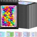 300 Pcs Holographic Mylar Bags Bulk, Smell Proof Resealable Bags with Clear Window, Foil Pouch for Small Business and Food Storage (Black, 4.7x7.9 Inch)
