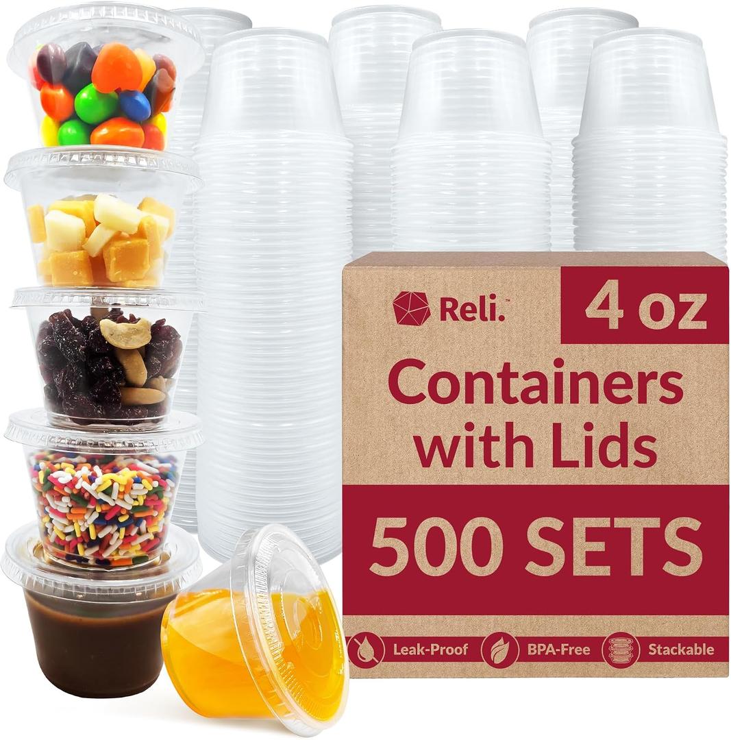 Reli. 4 oz Condiment Containers with Lids