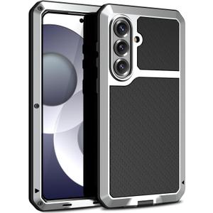 Metal Case for Samsung Galaxy S26 Case 6.3",Full Body Protective Cover Heavy Duty Shockproof [Tough Armour] Aluminum Alloy Case with Silicone Built-in Screen Protector - Silver