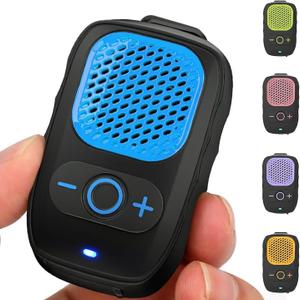 Wearable Bluetooth Speaker, 30H Working Time Clip-On Wireless Jobsite Pro Water-Resistant Portable Speaker  Built-in Mic for Hands-Free Music and Calls, Blue, Non-Magnet