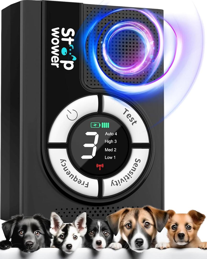 1500 mAh Rechargeable Anti Barking Device for Dogs Indoor, 9 Modes Dog Bark Deterrent Devices Dog Training & Behavior Aids Up to 50 Ft Range, Bark Box Dog Barking Control Devices Safe for Humans, Dogs