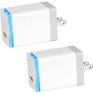 evron Plug-In Air Ionizer for Home & Travel, 20 Million Negative Ions/sec, Compact & Foldable Prongs, No Filter Needed, Quiet Odor Eliminator for Room, Pet, Bathroom, Hotel (Blue light 2 Pack)