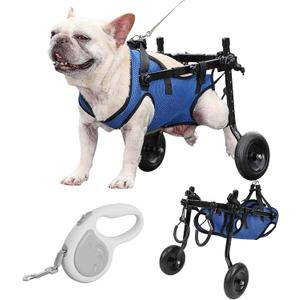 Dog Wheelchair for Back Legs S with Pet Traction Rope, Adjustable Small Dog Wheelchair for Teddy Bichon Pug, Hind Leg Rehabilitation Cart, Dog Wheels Mobility Aid