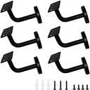 6 Pcs Stainless Steel Stair Handrail Bracket, Heavy Duty Stair Rail Support, Hardware Railing Brackets for Flat Rails, Stairway Hardware ((60mm x 75mm))