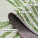 YIHOUSE Green Rug for Living Room, 69 Modern Abstract Area Rug, Geometric Contemporary Wave Striped Rugs for Playroom Nursery, Washable Nonslip Large Ultra-Thin Rug for Bedroom Dining Room