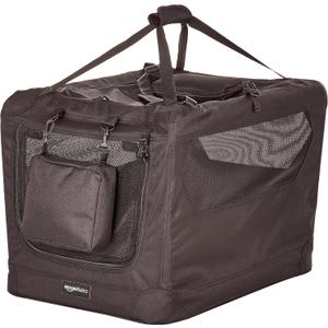 Amazon Basics Folding Portable Soft Pet Dog Crate Carrier Kennel, 26.2"L x 17.8"W x 18.1"H, Black