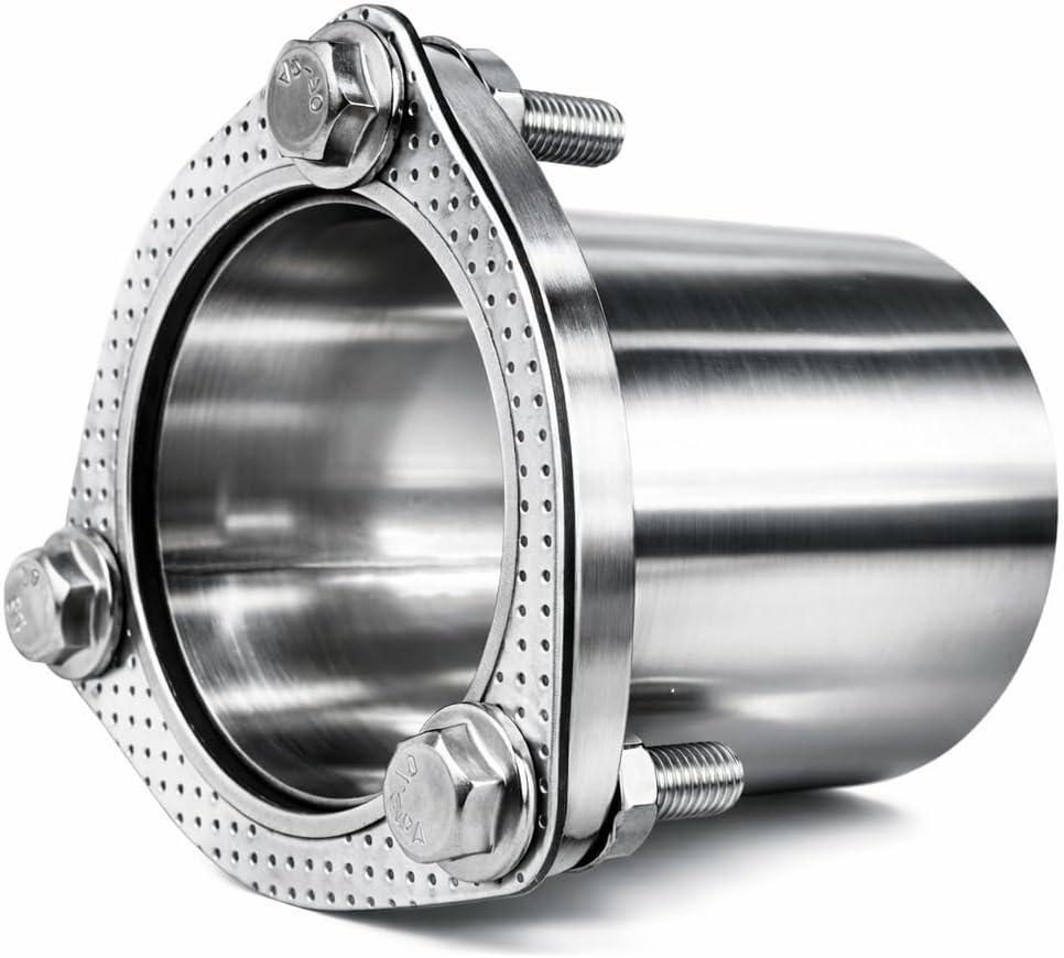 Universal Semi Direct Fit Exhaust Converter Pipe 2"OD 3-Bolt Flange Repair KitT304 Stainless Steel, exhaust flange repair,weld on exhaust flange