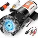 RV Macerator Pump 12V,12GPM Suction 3.2 feet Lift 10 feet with Garden Hose Discharge Port,Quick Release Sewage Pump with Fresh Water Rinse and Manual Crushing Function,for Boat Marine RV Campe