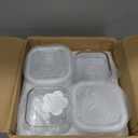 16oz Square Glass Food Storage Containers With Lids, 2 Cup Square Glass Food Containers With Lids, BPA free Small Meal Prep Bowls for leftovers, Dishwasher, Freezer Safe (8Pack)