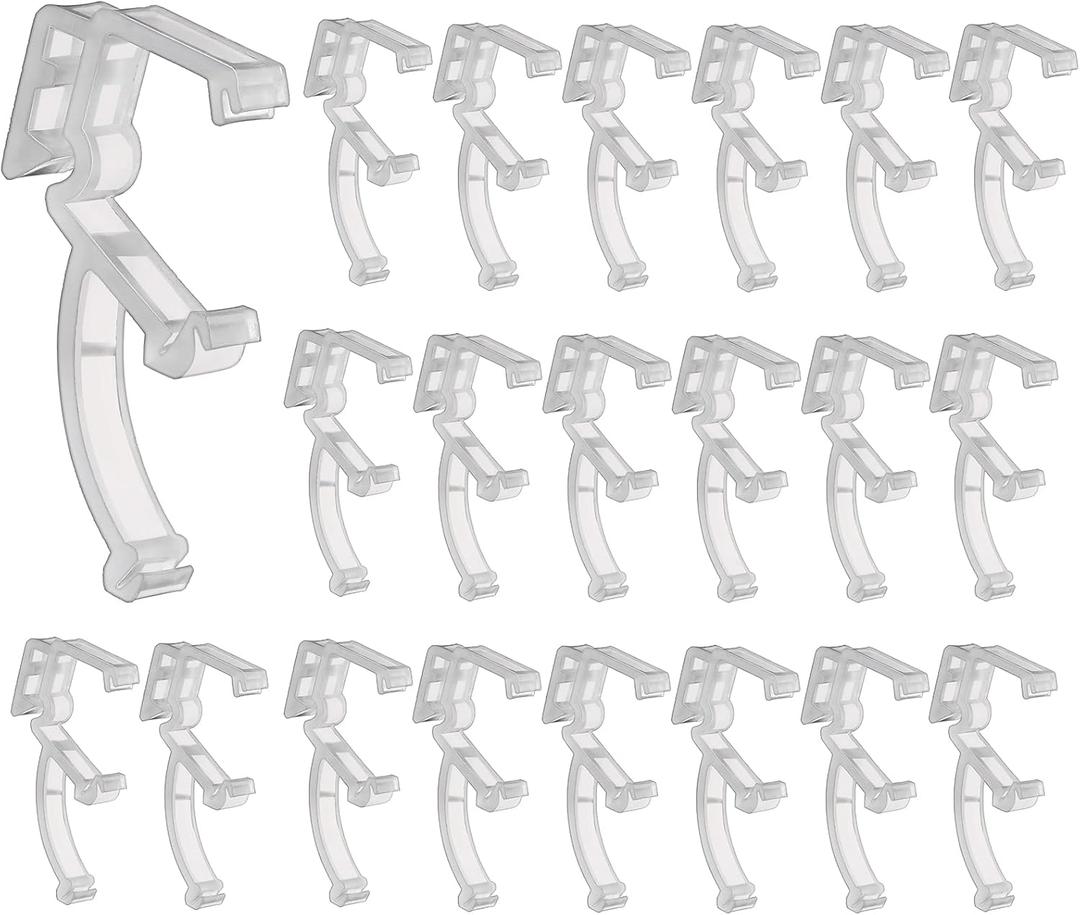 Blulu 20 Pcs 2 Inch Clear Valance Clips Hidden Window Mini Blind Clips for Wood or Faux Wood Horizontal Blinds
