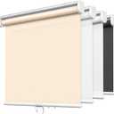 LazBlinds No Tools No Drill Cordless Roller Shades, Light Filtering Roller Blinds for Windows, Thermal Insulated UV Protection Roll Up Window Blinds and Shases, 35'' W x 72'' H, Beige