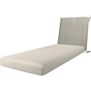 California Umbrella Outdoor Chaise Lounge Cushion, 24 x 78 Inch, Premium Outdoor Densified Fiber, Fade Resistant, Sunbrella Fabric, Patio Lounger Cushion with Fabric Ties, Canvas