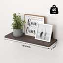 WOPITUES Wood Floating Shelves Set of 6, Shelves for Wall Decor, Farmhouse Shelf for Bedroom, Bathroom Storage Shelves, Book Shelves for Living Room, Dark Brown