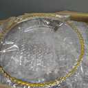 Bokon 50 Set Clear Charger Plates Bulk 13 Inch Beaded Plastic Charger Plates with Napkin Rings Acrylic Round Dinner Table Decorative Plates for Party Wedding Thanksgiving(Clear and Gold)