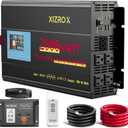 2000W Pure Sine Wave Inverter, 12V DC to 110/120V AC, 9-Port Power Inverter with 4 AC Outlets, 2 USB, 2 Type-C (60W+45W Fast Charging), LED Display, Wireless/Wired Remote for RV, Camping, Outdoor