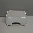 UNCLE WU Toilet Stool for Adults and Kids - 6.3 Inch Squatting Stool for Better Posture - Anti-Slip Step Stool for Bathroom, Potty Training, Kitchen & Sink - Space Theme(Gray White)