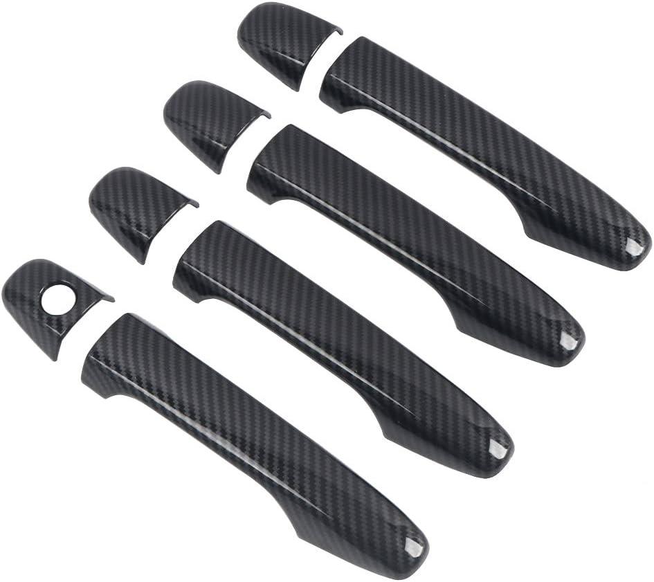 HIGH FLYING for Subaru WRX, STi 2015-2021, XV Crosstrek 13-17 Car Accessories Side Door Handles Cover Trim Carbon Fiber Grain ABS 8pcs