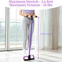 Pedal Resistance Bands with Handles, Upgrade 6-Tubes Manual Tension Training Pedal, Natural Rubber Foot Pedal Resistance Bands, Multifunction Fitness Bands for Abdomen, Waist, Arm, Leg (Purple)