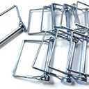 10 Pieces Wire Lock Pin, 3/8 Inch (9.21MM) Heavy Duty Safety Coupler Pin Shaft Locking Pin for Farm Trailers Wagons Lawn Garden(Square, Silver)