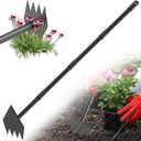 Luvenia Garden Hoe Triangle Sharp Hoes Garden Tool Manual Weeder Gardening Weeding Tool 30-60" Long Handle 2-in-1 Adjustable Stainless Steel Heavy Duty Hoes for Digging Soil Weeding Planting
