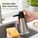 Dish Soap Dispenser for Kitchen,304 Stainless Steel Hand Soap Dispenser with Adjustable Output,Refillable Soap Pump with Clear Refill Base, Leak Resistant, Rust Resistant, Non-Slip