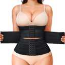 LODAY Segmented Waist Trainer for Women Corset Shapewear Waist Cincher Tummy Control Faja Body Shaper (Black)
