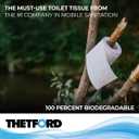 Thetford Aqua-Soft Toilet Tissue - Toilet Paper for RV and marine - 2-ply - Thetford 03300 (Pack of 4 rolls) , White