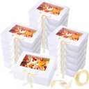 20 Pack Cupcake Boxes Hold 12 Standard Cupcakes, 12 Count Cupcakes Boxes, Food Grade Cupcake Holders with Window and Ribbon for Desserts Birthday Holiday Party Supplies, 13'' x 10'' x 3.5''