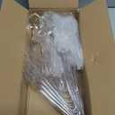 Mwellewm 36Pcs Serving Utensils Large Plastic Serving Utensils Set Serving Spoons for Buffet Clear Disposable Plastic Tongs 8.5'' Heavy Duty Slotted Spoons/Forks Supplies for Party Food Salad Soup