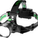 Samyoung High Lumens Headlamp Rechargeable, 7 Modes 50H Long Lasting Head Lamp, Motion Sensor Zoomable Headlamps for Adults, 90 Adjustable IP67 Waterproof Head Light for Hiking Camping Hardhat (Green-1pcs)