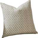 FIOUOVO Floral Pillow Covers 18x18 Pillow Cover Block Print Couch Pillows for Living Room Decorative Neutral Accent Throw Pillow Covers, 1PC, Light Taupe