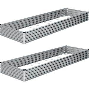 1031FT(2PCS) Galvanized Raised Garden Bed Kit Metal Planter Boxes,Large Outdoor Planters Garden for Planting Vegetables,Flowers,Herbs -Silver