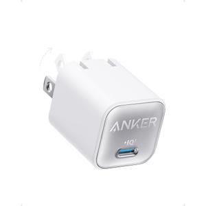 Anker Nano USB C Charger Block, 30W PIQ 3.0 Foldable iPhone Charger Fast Charging for iPhone 16/15 Series, Galaxy, iPad, Compatible with MagSafe (Aurora White)