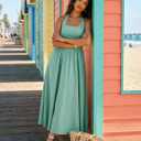ZESICA Women's Summer Sleeveless Halter Midi Dress 2026 Off Shoulder High Waist Flowy Formal Wedding Guest Long Dresses (Green, L)