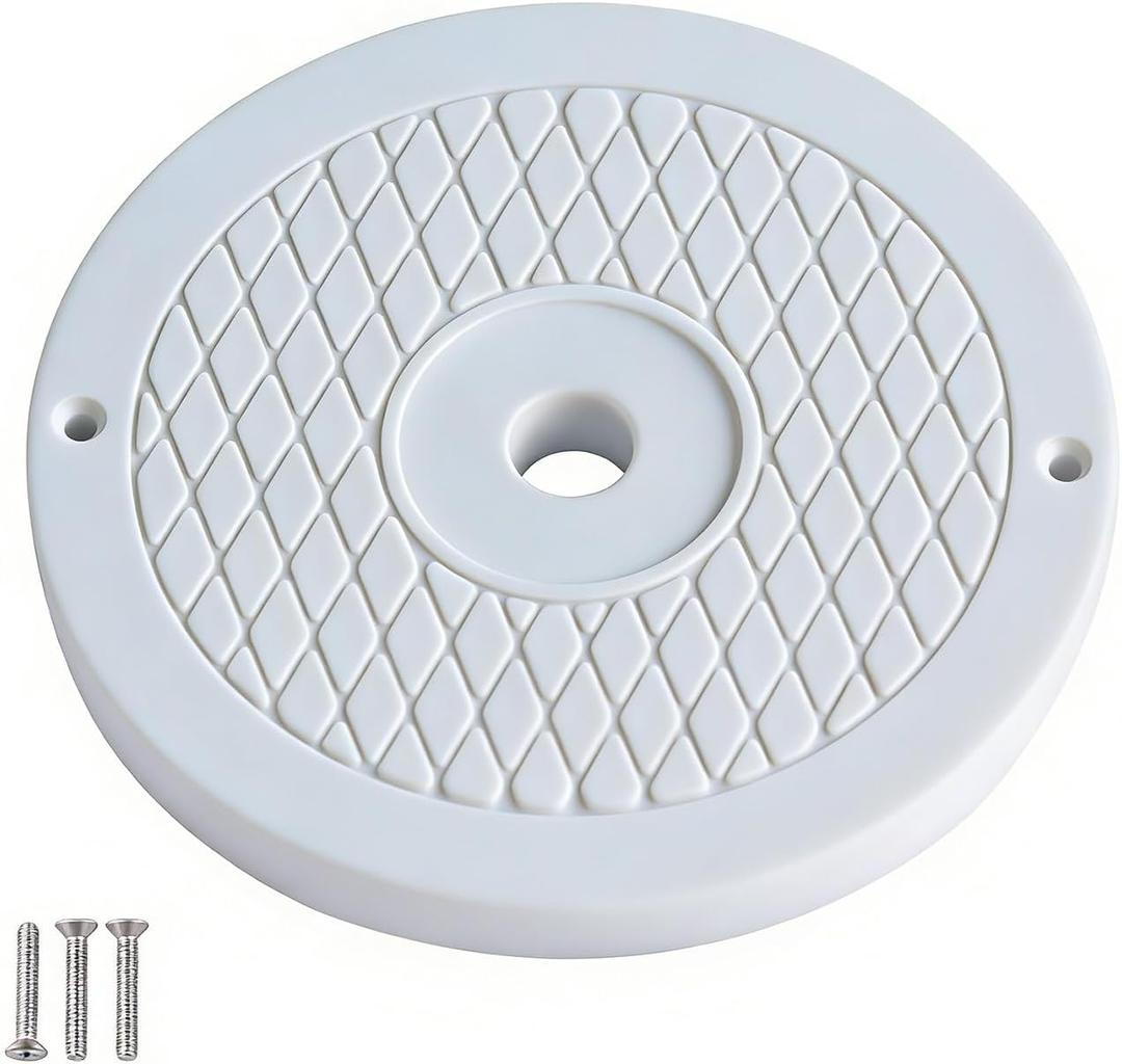 SPX1084R Swimming Pool Skimmer Deck Lid Cover/Round Skimmer Cover (with 3 Screws) Compatible with Hayward SP1082, SP1084 and SP1085 Model Skimmers - White(8-5/8" Round x 7/8" Wide)