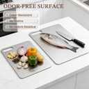 Stainless Steel Cutting Board for Kitchen - Non Toxic Metal Chopping Board Odor-resistant Food Grade Kitchen Cutting Boards 13.5"L x 10"W Dishwasher Safe