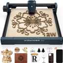 WIZMAKER Wand 12W Laser Engraver, 300300mm High-Power Diode Laser Cutter for Wood, Leather, Paper, MDF, Felt, Coated Metals, Dark Acrylic, DIY, Small Business Projects