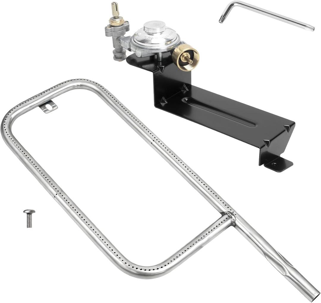 80476 Grill Valve & Regulator and 69956 Grill Burner Tube Kits Replacement Parts for Weber Q200 Q220 Series Gas Grill, Grill Parts for Weber 396000 396001 394001 396002 567798 566001 566002 566801