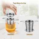 2Pack Tea Infuser Strainers, 316 Stainless Steel Loose Leaf Tea Strainer Stepper with Double Handles, Extra Fine Mesh Ball Infusers, Diffuser Holder Filter for Mugs