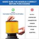2 Pack Replacement Filter Compatible with Vacmaster Shop Vac 5 to 20 Gallon, Vac Master VCFS Standard Disposal Cartridge Filters For Hart Wet/Dry Vacuums