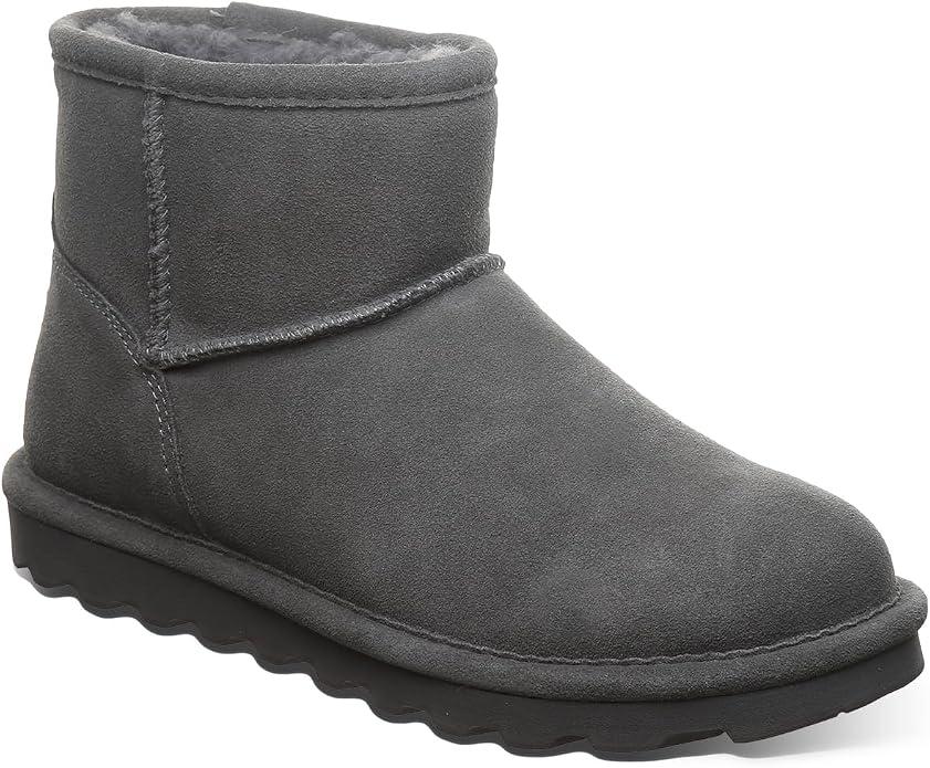BEARPAW Alyssa Women's Slip-On Winter Boots Comfortable Ankle Boot, Casual Winter Shoes for Women, Graphite 060, Size 10