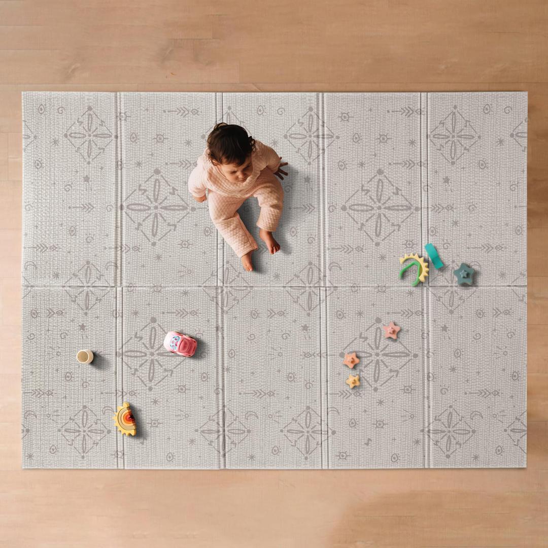 Nuby Reversible Baby Floor Mat, Color: Gray Moon and Arrows