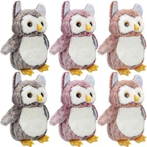 Jenaai 6 Pcs Owl Plush Stuffed Animals for Babies Soft Plush Toy Stuffed Owl Wizard Party Favors for Kids Toddlers Unisex Gifts Classroom Prizes Decor, 9.06 Inch (Multicolor)